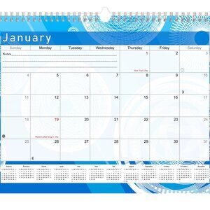 2026 - 2027 Monthly Spiral-Bound Wall - 18 Months Desktop - #02